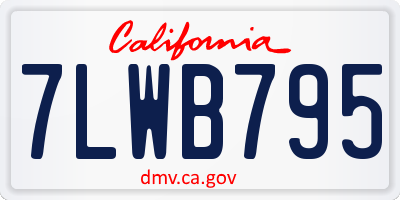 CA license plate 7LWB795