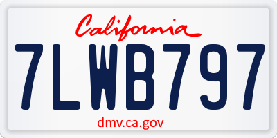 CA license plate 7LWB797
