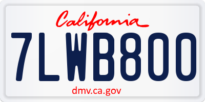 CA license plate 7LWB800