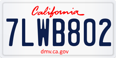 CA license plate 7LWB802