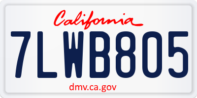 CA license plate 7LWB805