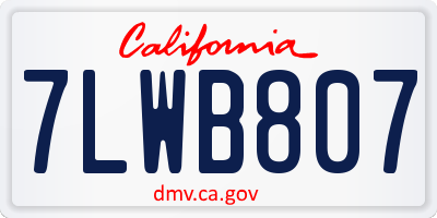 CA license plate 7LWB807
