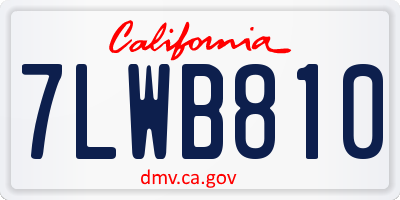 CA license plate 7LWB810