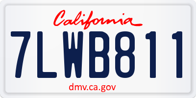 CA license plate 7LWB811