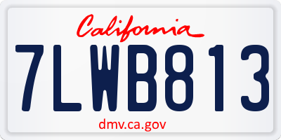 CA license plate 7LWB813