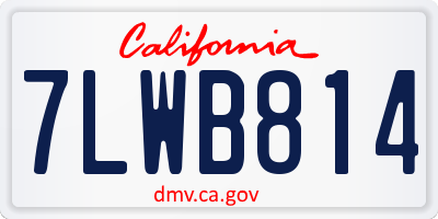 CA license plate 7LWB814