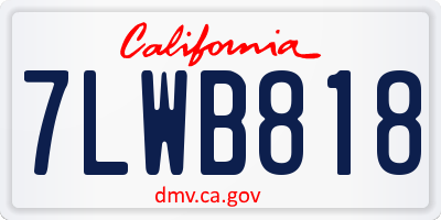 CA license plate 7LWB818