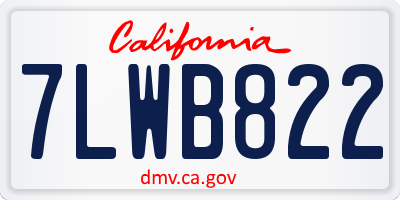 CA license plate 7LWB822