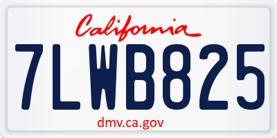 CA license plate 7LWB825