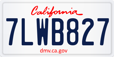 CA license plate 7LWB827