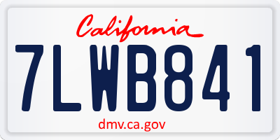 CA license plate 7LWB841