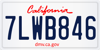 CA license plate 7LWB846