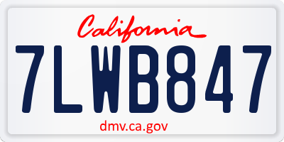 CA license plate 7LWB847