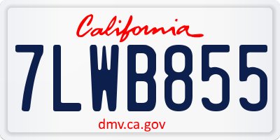 CA license plate 7LWB855
