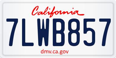 CA license plate 7LWB857