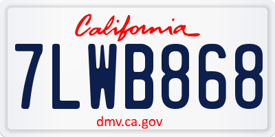 CA license plate 7LWB868