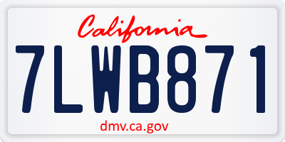 CA license plate 7LWB871