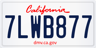 CA license plate 7LWB877