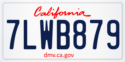 CA license plate 7LWB879