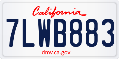 CA license plate 7LWB883