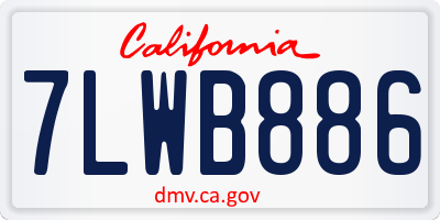 CA license plate 7LWB886