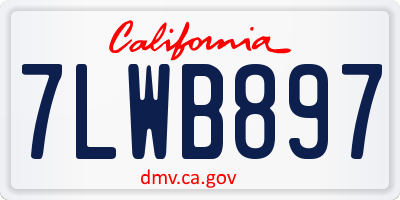 CA license plate 7LWB897