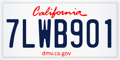 CA license plate 7LWB901