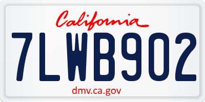 CA license plate 7LWB902