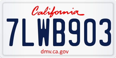 CA license plate 7LWB903