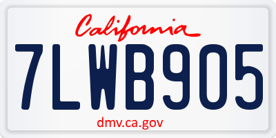 CA license plate 7LWB905