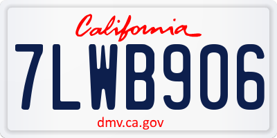 CA license plate 7LWB906
