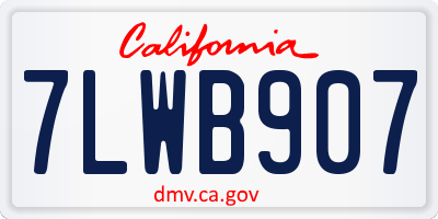 CA license plate 7LWB907