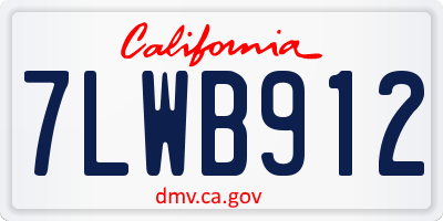 CA license plate 7LWB912