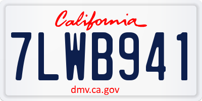 CA license plate 7LWB941
