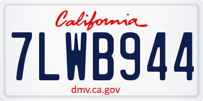 CA license plate 7LWB944