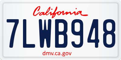 CA license plate 7LWB948