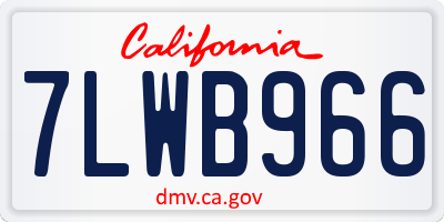 CA license plate 7LWB966