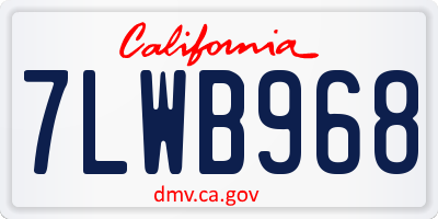 CA license plate 7LWB968