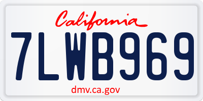 CA license plate 7LWB969