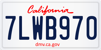 CA license plate 7LWB970