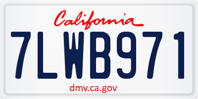 CA license plate 7LWB971