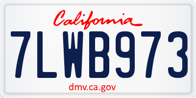 CA license plate 7LWB973