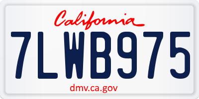 CA license plate 7LWB975