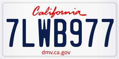 CA license plate 7LWB977