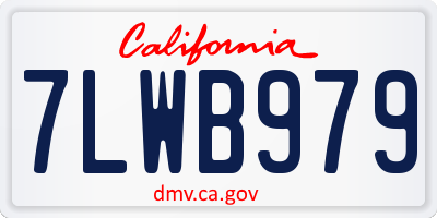 CA license plate 7LWB979