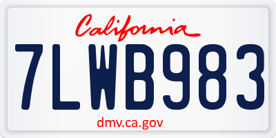 CA license plate 7LWB983
