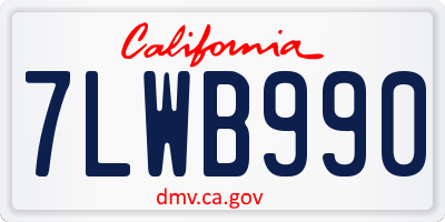 CA license plate 7LWB990