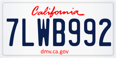 CA license plate 7LWB992