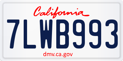 CA license plate 7LWB993