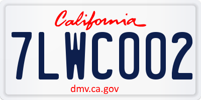CA license plate 7LWC002